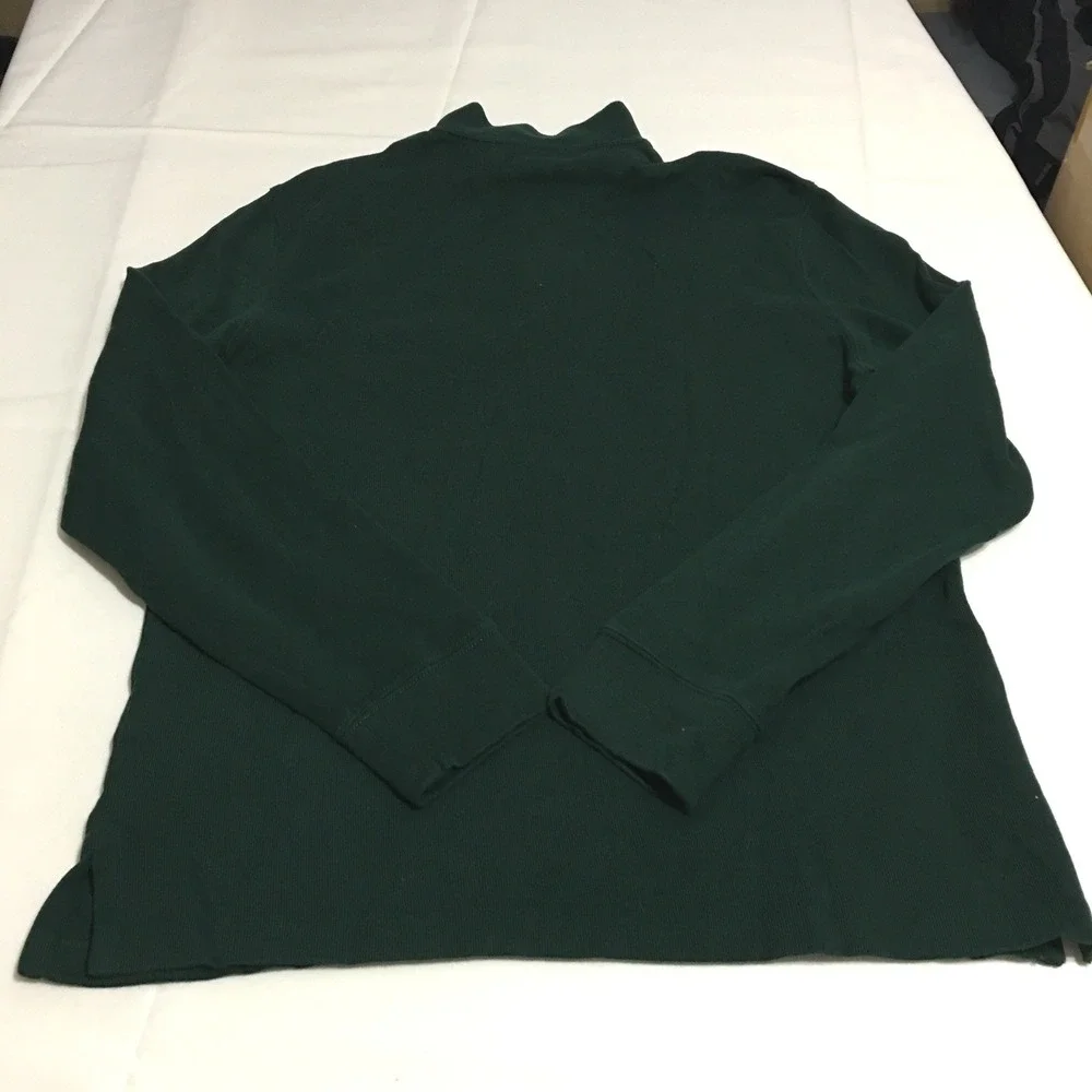 Polo Ralph Lauren Quarter Zip Sweater Pullover Mens Medium Green Estate Rib